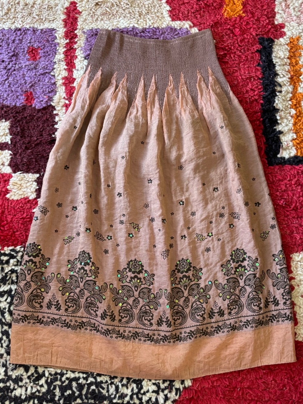 Vintage Boho Midi Skirt